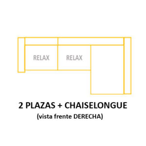 2PL RELAX+CH DERECHO ASIENTOS de 60cm (Largo 220 x Alto 115 x Fondo 160) ±