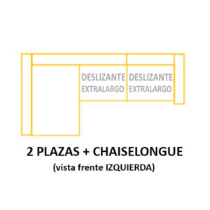 2PL DESLIZANTE XL+CH IZQUIERDO ASIENTOS de 60cm (Largo 220 x Alto 115 x Fondo 160) ±