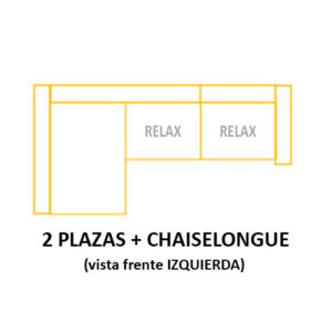 2PL RELAX+CH IZQUIERDO ASIENTOS de 60cm (Largo 220 x Alto 115 x Fondo 160) ±