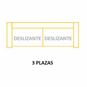 3PL DESLIZANTE ASIENTOS de 80cm (Largo 200 x Alto 115 x Fondo 95) ±