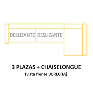 3PL DESLIZANTE+CH DERECHO ASIENTOS de 80cm (Largo 280 x Alto 115 x Fondo 160) ±