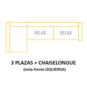 3PL 2 RELAX+CH IZQUIERDO ASIENTOS de 80cm (Largo 280 x Alto 115 x Fondo 160) ±