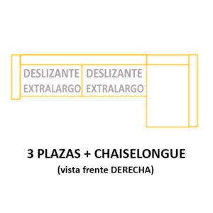 3PL DESLIZANTE XL+CH DERECHO ASIENTOS de 80cm (Largo 280 x Alto 115 x Fondo 160) ±