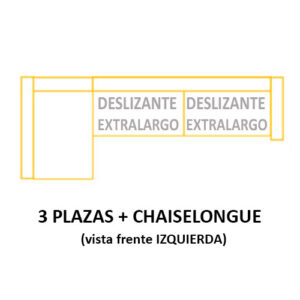 3PL DESLIZANTE XL+CH IZQUIERDO ASIENTOS de 80cm (Largo 280 x Alto 115 x Fondo 160) ±